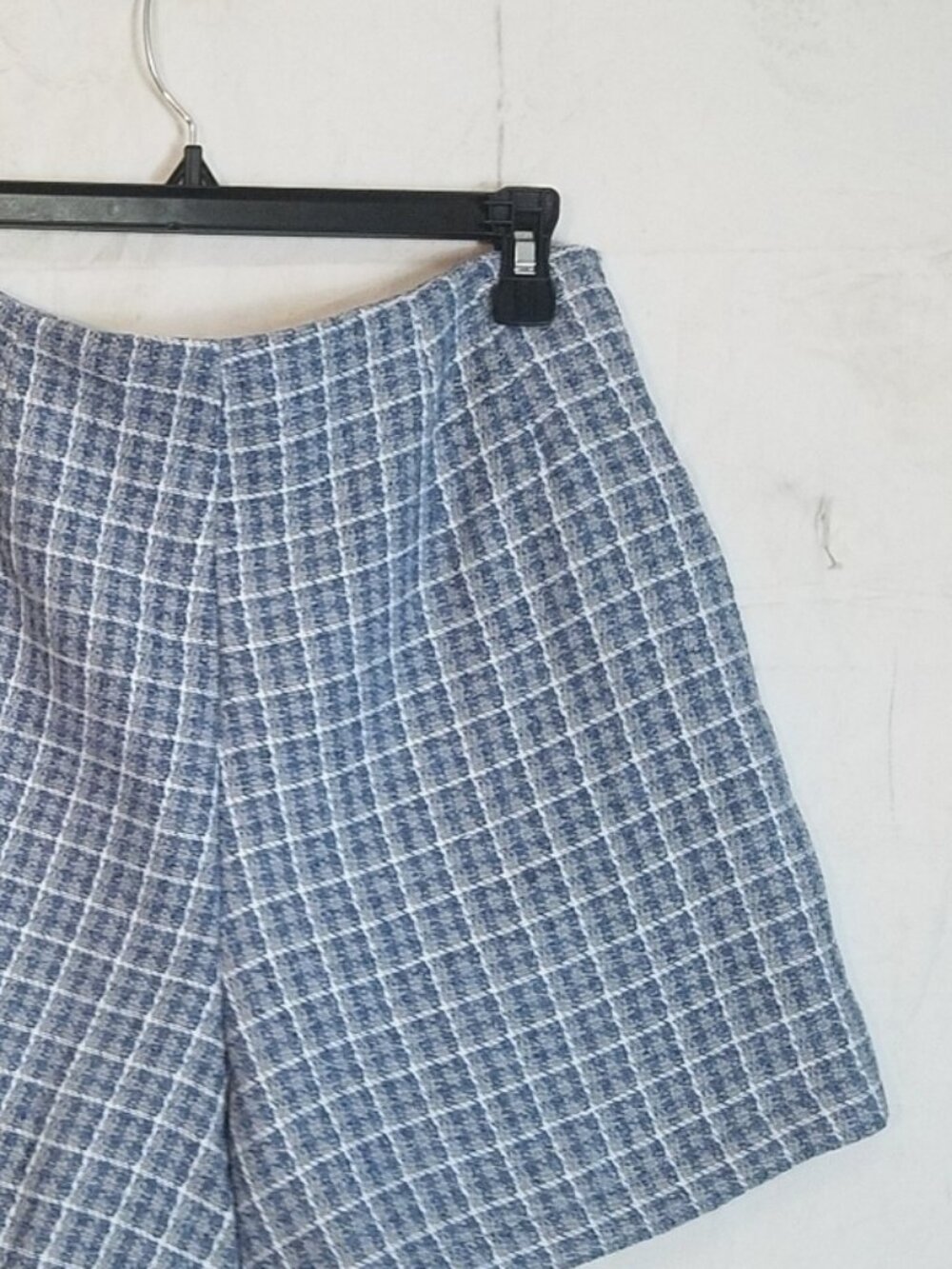 white plaid high waisted shorts - Picture 2 of 2